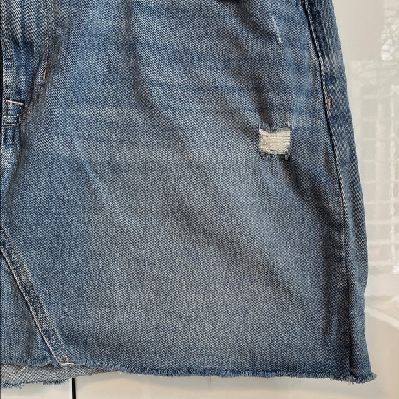GAP Distressed Denim Mini Skirt - Blue, Size 14 - Picture 4 of 8